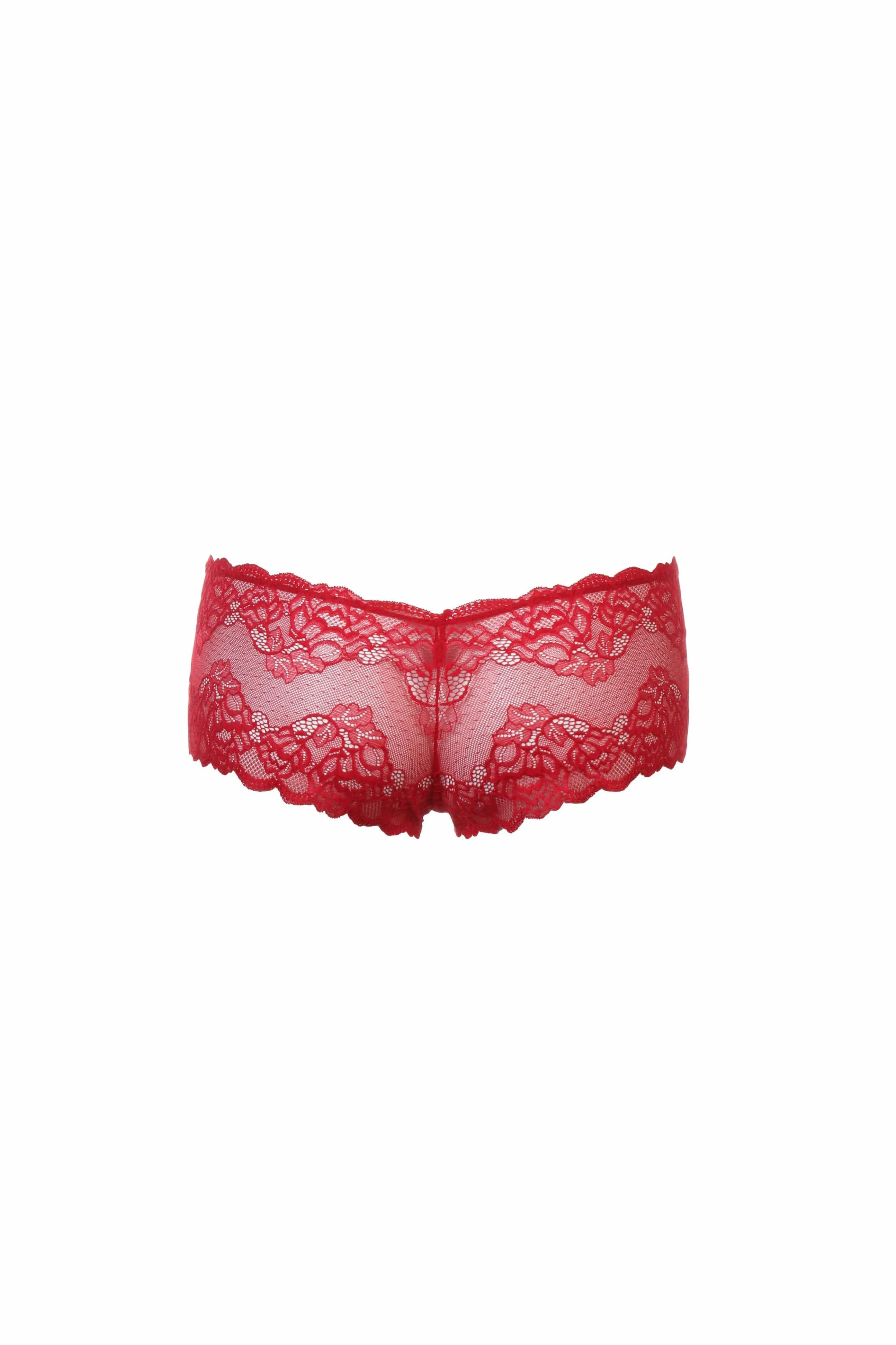 Lace Cheeky Panty- Tango Red