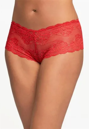 Lace Cheeky Panty- Tango Red