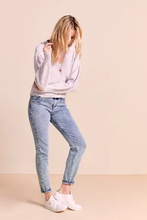 LE INDI - Jean slim light wash 7,8ème effet push up