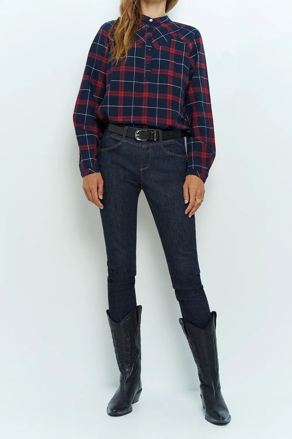 LE INDI - Jean slim marine 7/8ème effet push up