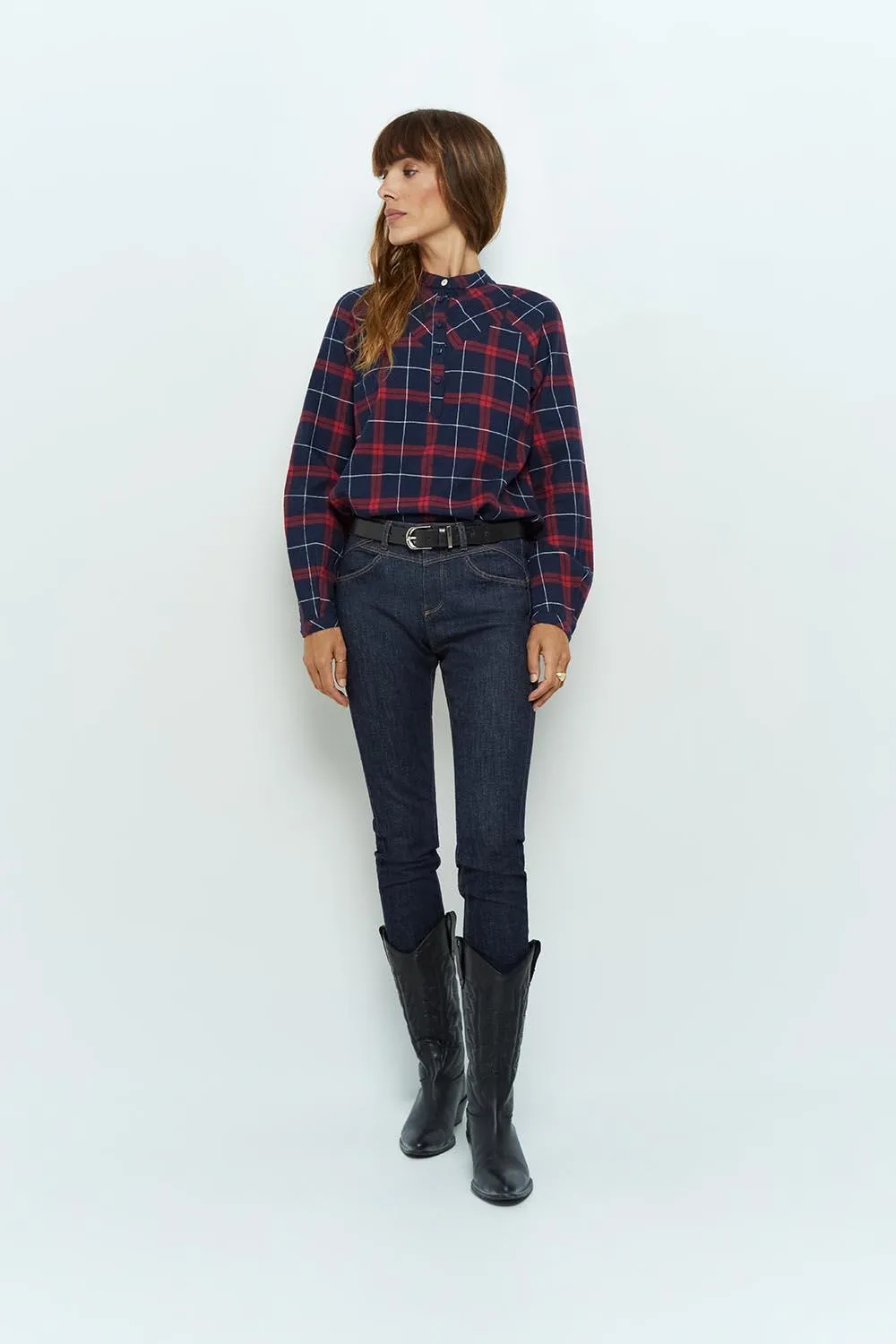 LE INDI - Jean slim marine 7/8ème effet push up