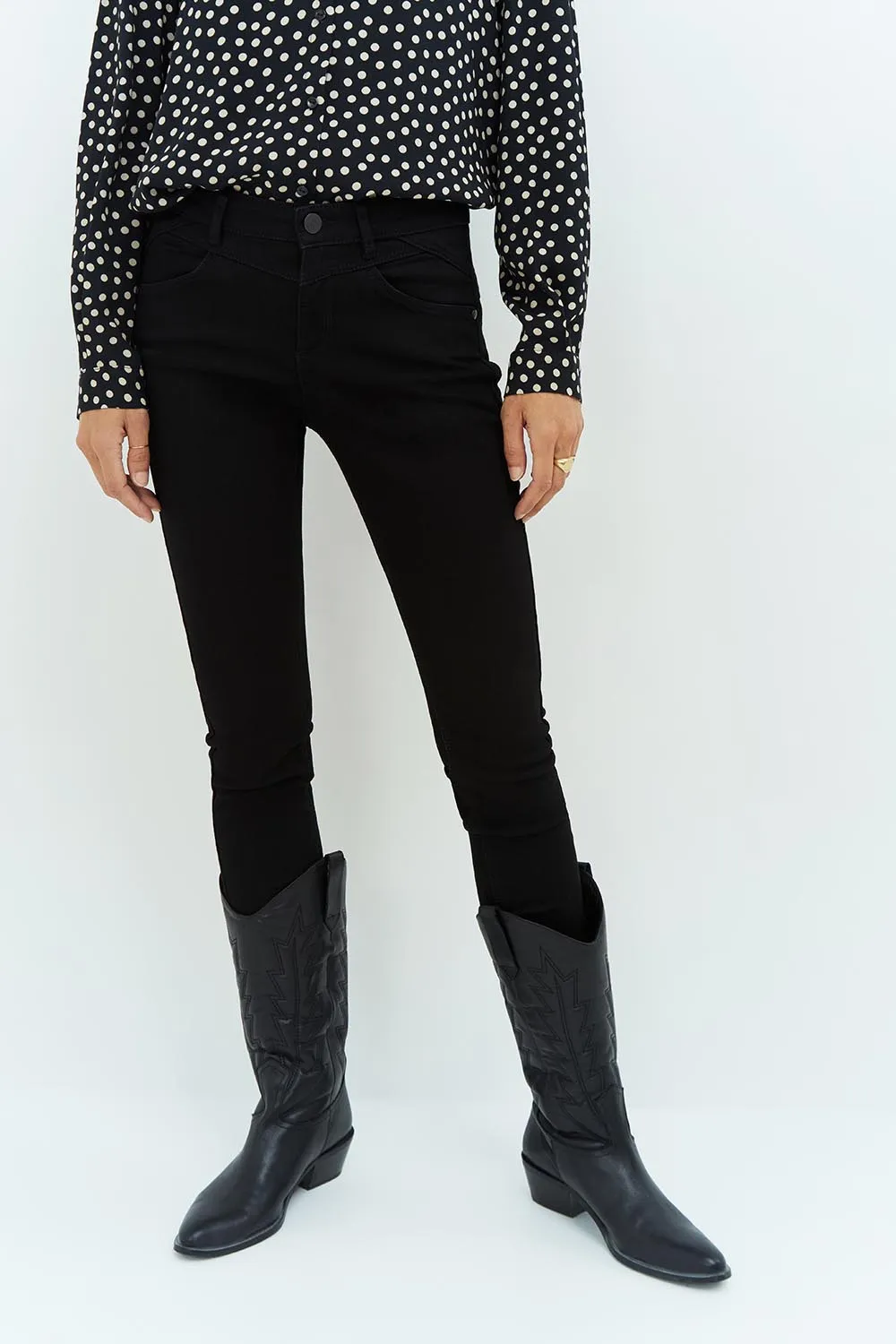 LE INDI - Jean slim noir 7/8ème effet push up