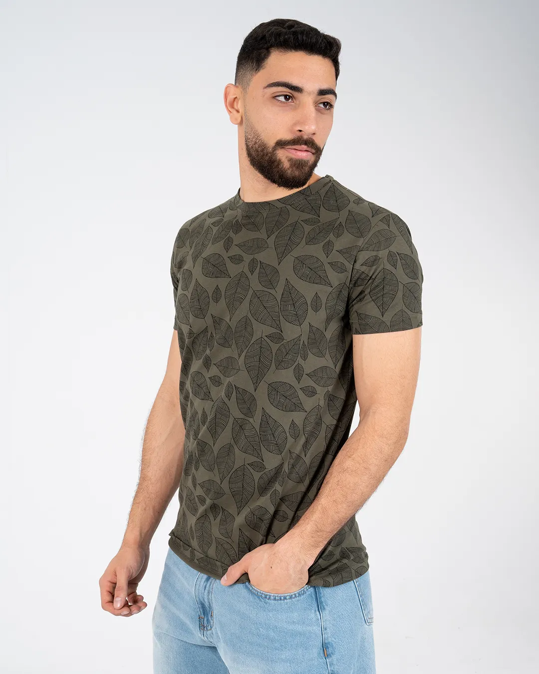 Leaf Printed Mens T-shirt
