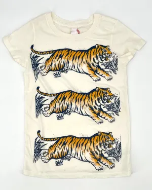 Leaping Tigers "Destroyed" White T-Shirts