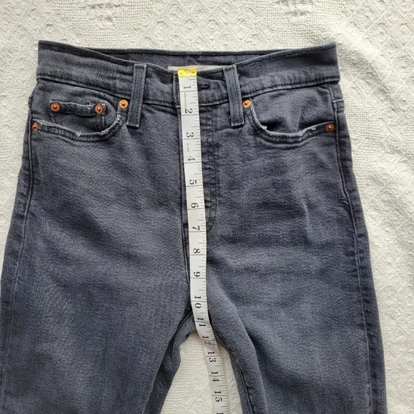 Levi's Distressed Wedgie Straight Leg Casual Everyday Coastal Denim Jean- Black