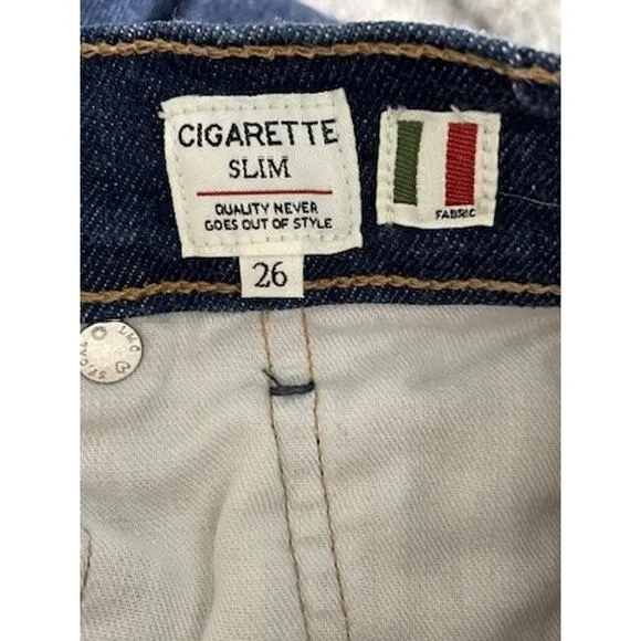 Levi's Made &amp; Crafted Women’s Cigarette Slim Jeans Italian Denim Dark Blue