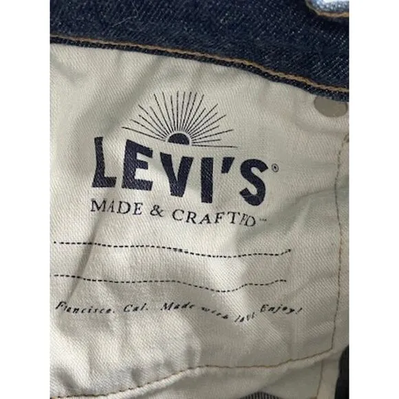 Levi's Made &amp; Crafted Women’s Cigarette Slim Jeans Italian Denim Dark Blue