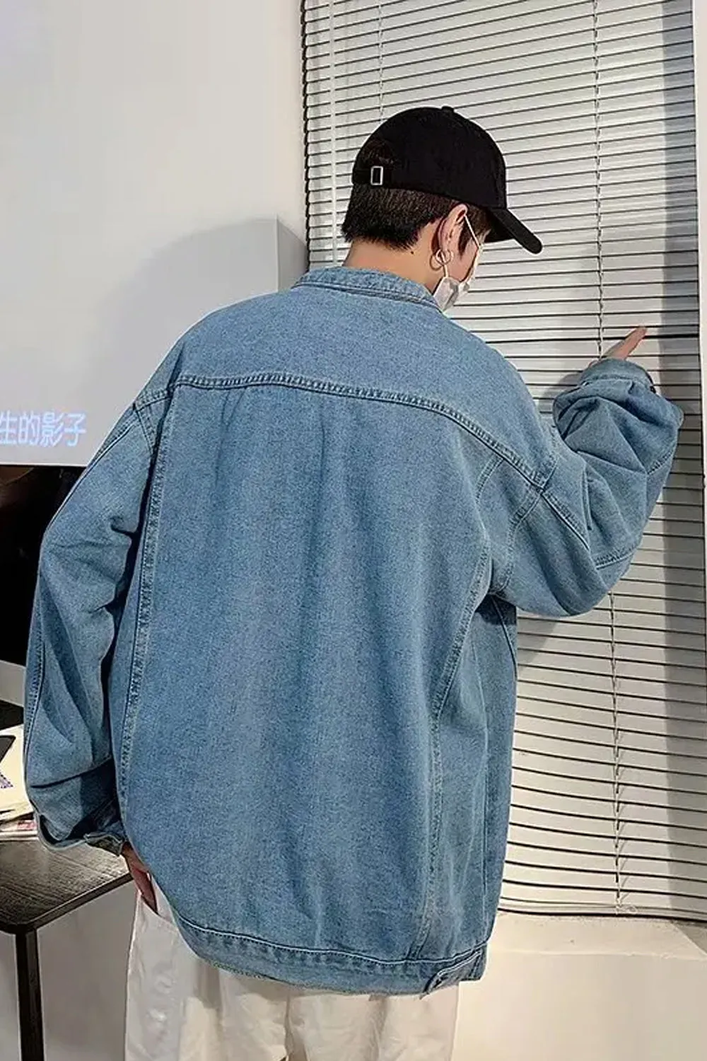 Long Sleeve Casual Color Men Jeans Jacket
