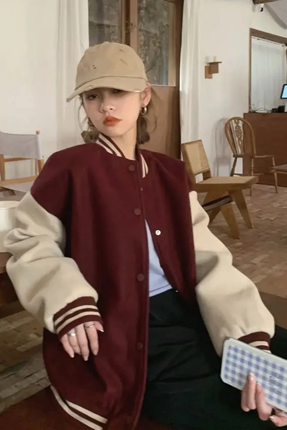 Loose Casual Color Varsity Baseball Jacket