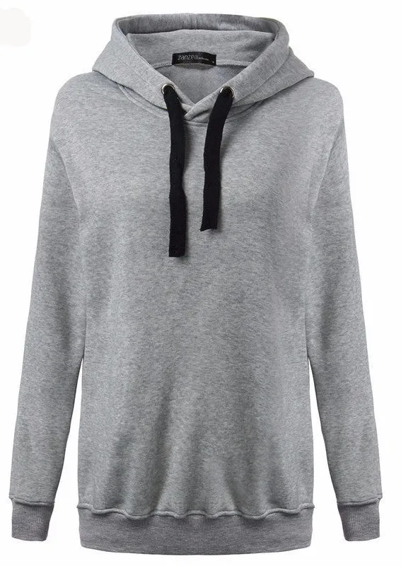 Loose Hooded Jacket Thick Long Sleeve Sweatshirt Warm Hoodies