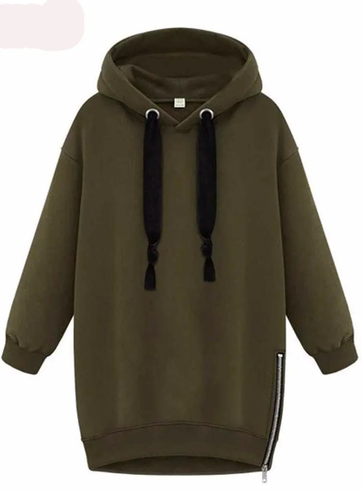 Loose Hooded Jacket Thick Long Sleeve Sweatshirt Warm Hoodies
