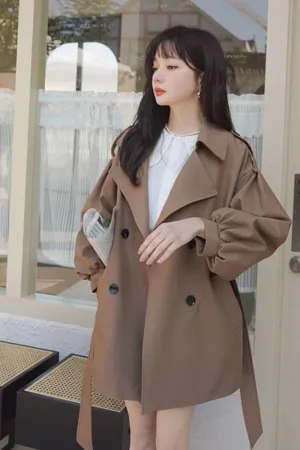 Loose Solid Colors Windbreaker Coat Jacket
