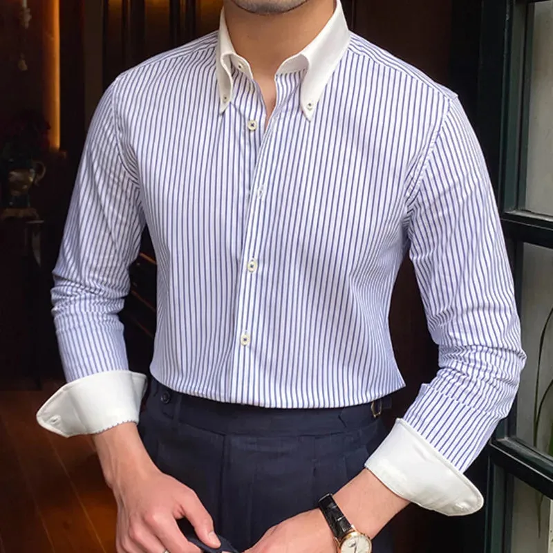 LuxShirts Kontraststreifen Herren Hemd