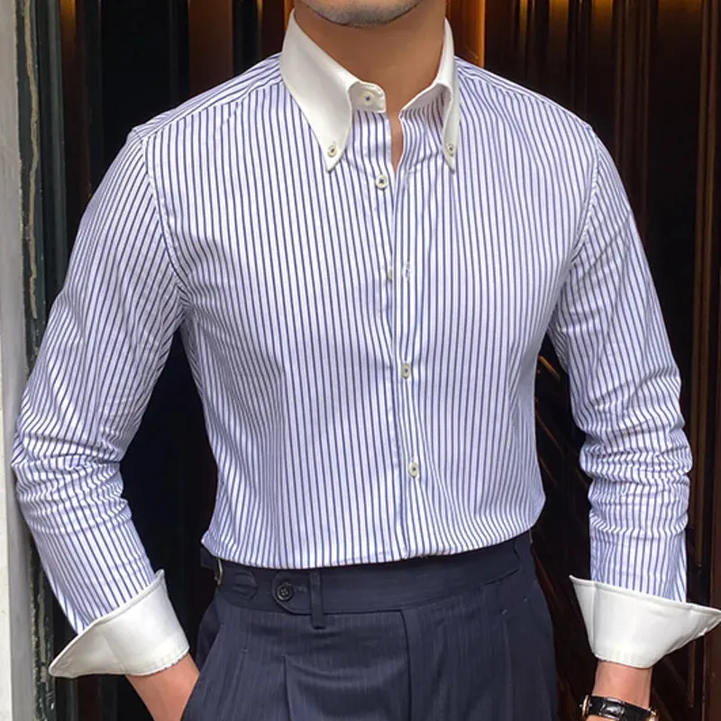 LuxShirts Kontraststreifen Herren Hemd