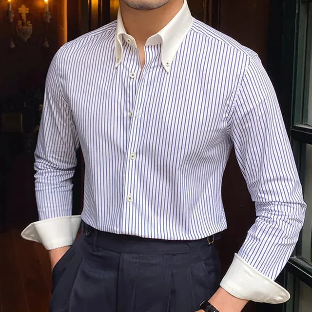 LuxShirts Kontraststreifen Herren Hemd