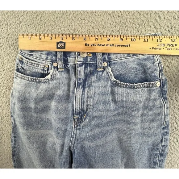 Madewell Jeans Womens 24 Blue Baggy Straight Medium Wash Denim Cotton NWOT