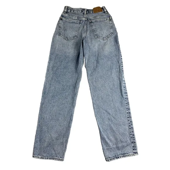 Madewell Jeans Womens 24 Blue Baggy Straight Medium Wash Denim Cotton NWOT