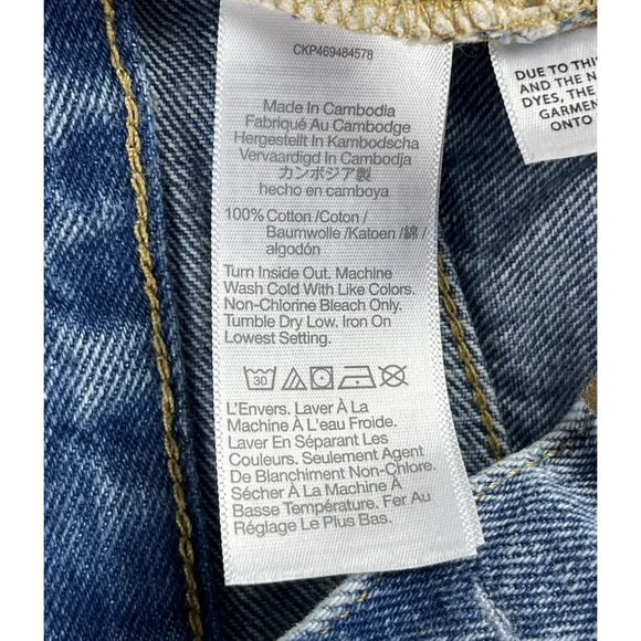 Madewell Jeans Womens 24 Blue Baggy Straight Medium Wash Denim Cotton NWOT