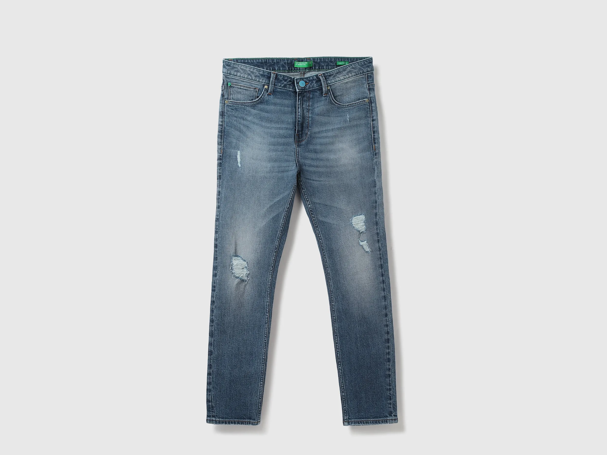 Men Solid Low Crotch Jeans