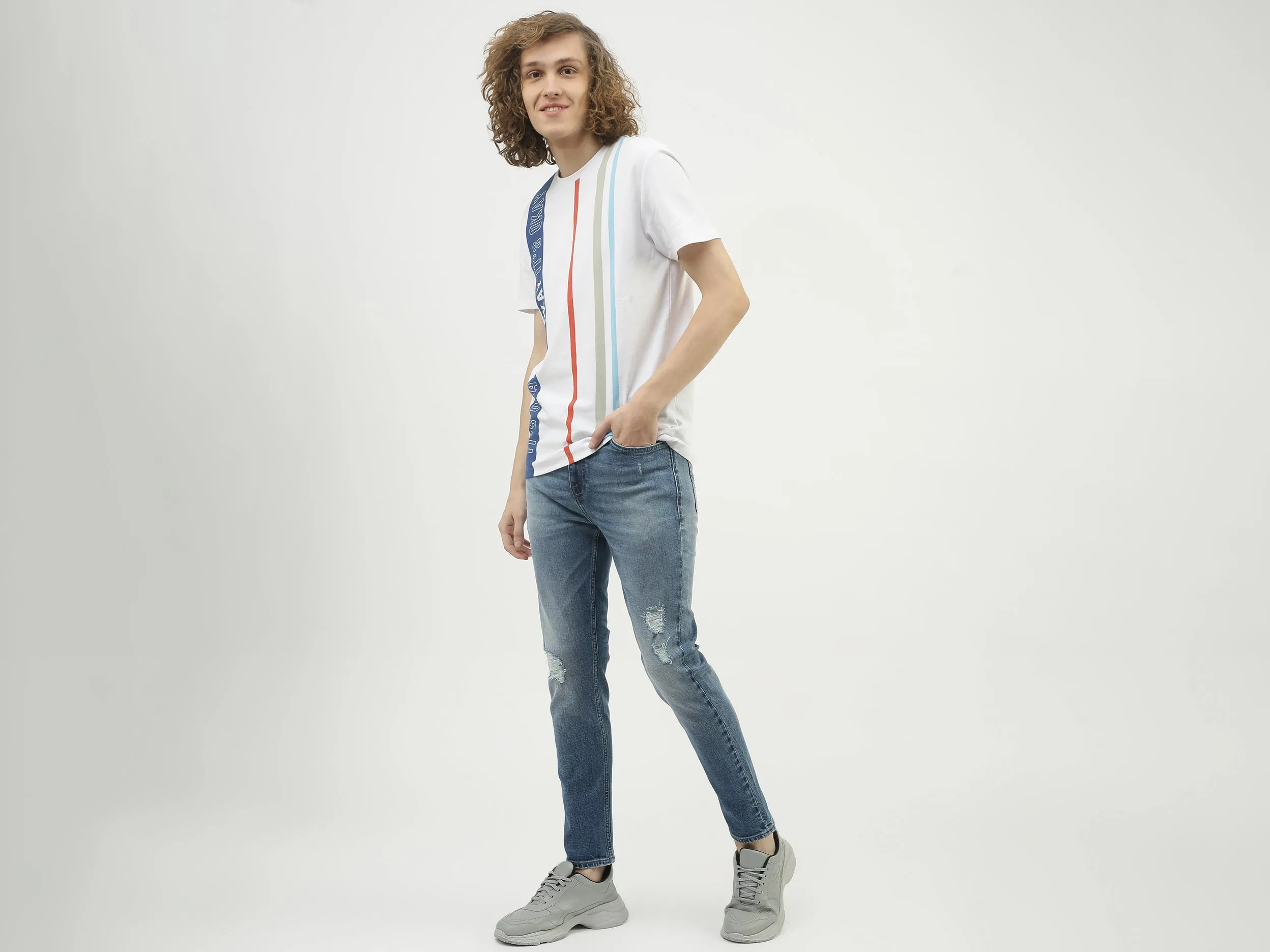 Men Solid Low Crotch Jeans