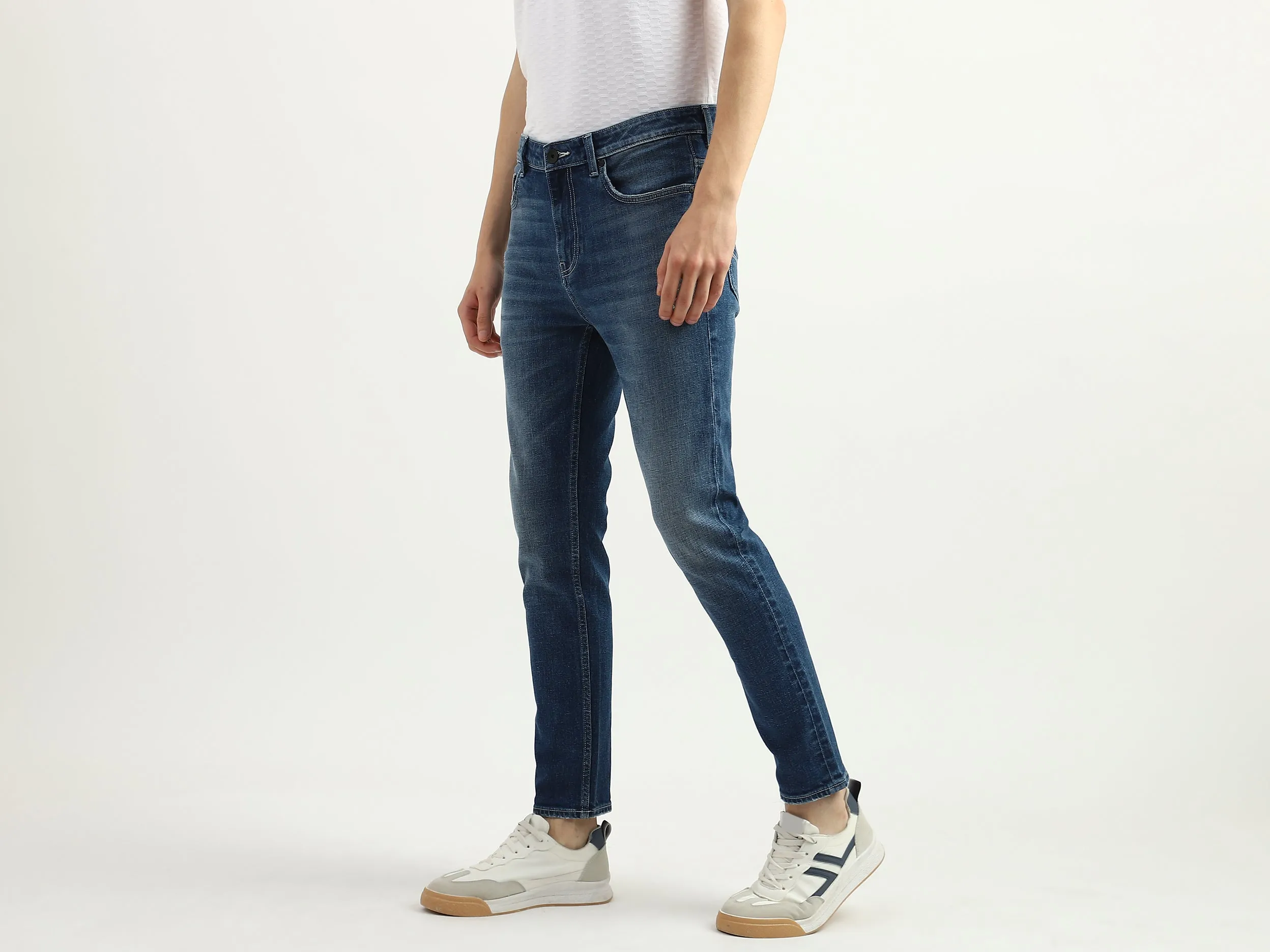 Men Solid Low Crotch Jeans