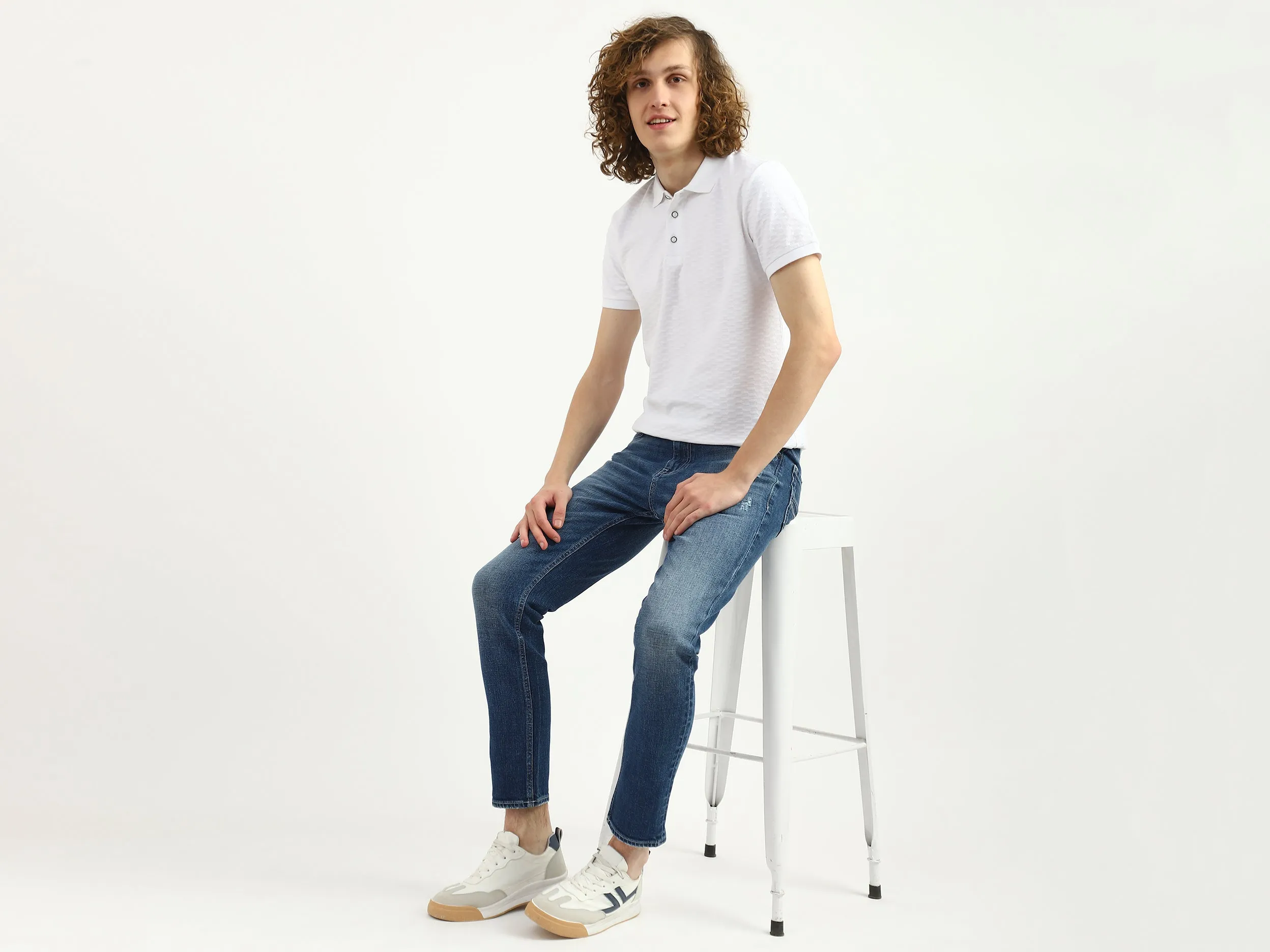 Men Solid Low Crotch Jeans