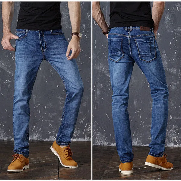 Mens Jeans Slim Straight Stretch Pants Denim Trousers Size Jeans for Men