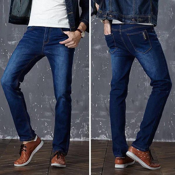 Mens Jeans Slim Straight Stretch Pants Denim Trousers Size Jeans for Men