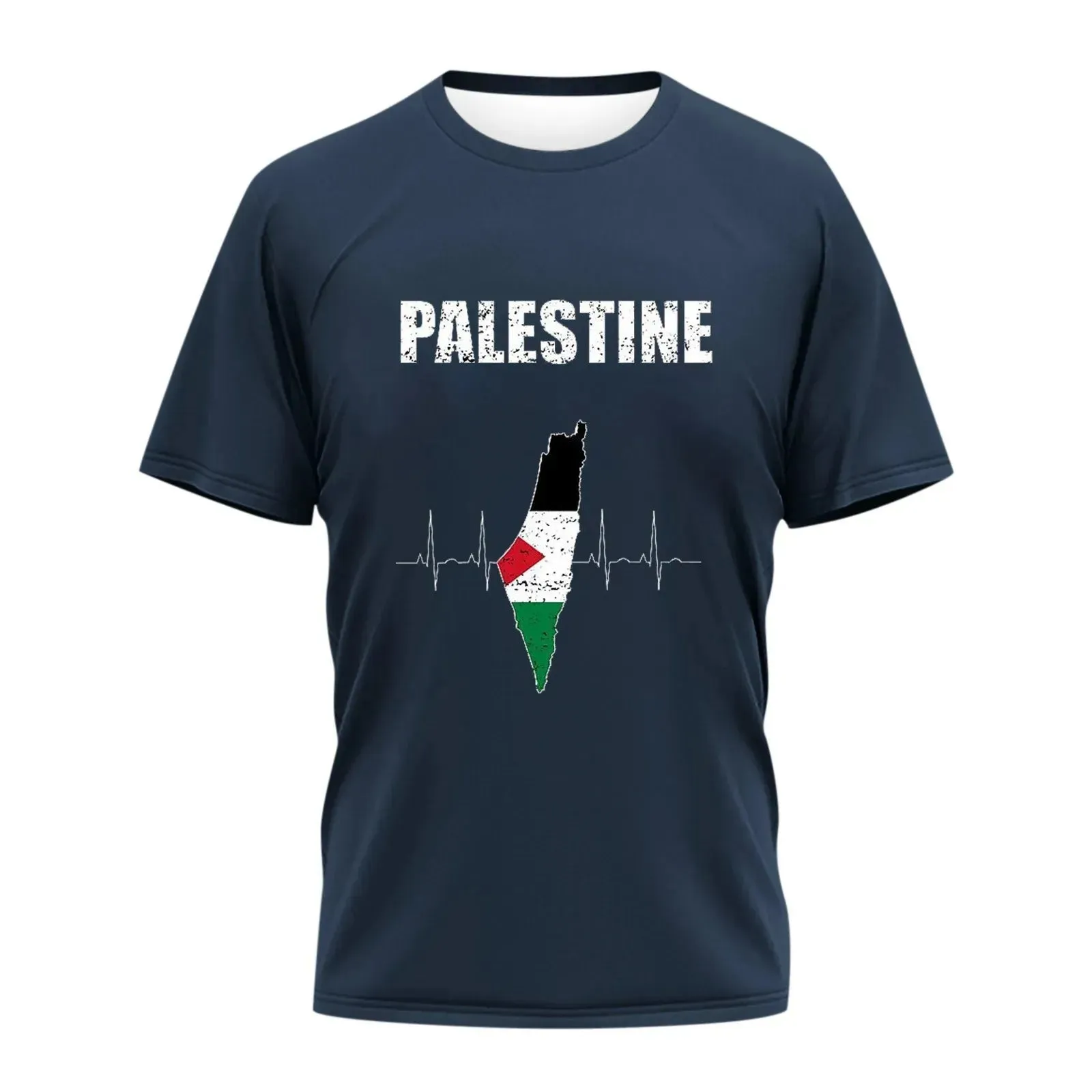 Mens Palestine T Shirts Short Sleeve Printed Round Neck Cool Top Casual Sweatshirt  Palestinian Dna Tee Tops Clothing For Men
