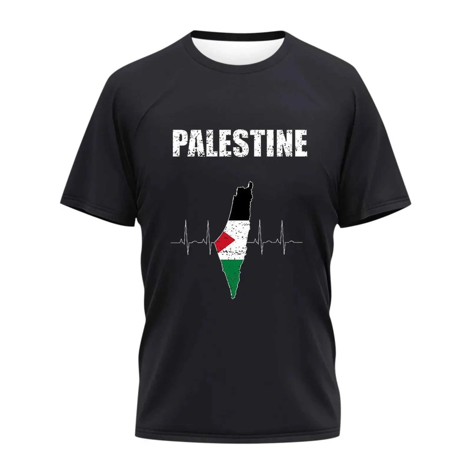 Mens Palestine T Shirts Short Sleeve Printed Round Neck Cool Top Casual Sweatshirt  Palestinian Dna Tee Tops Clothing For Men