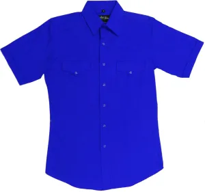 Men's Western Shirt: White Horse Short Sleeve Solid