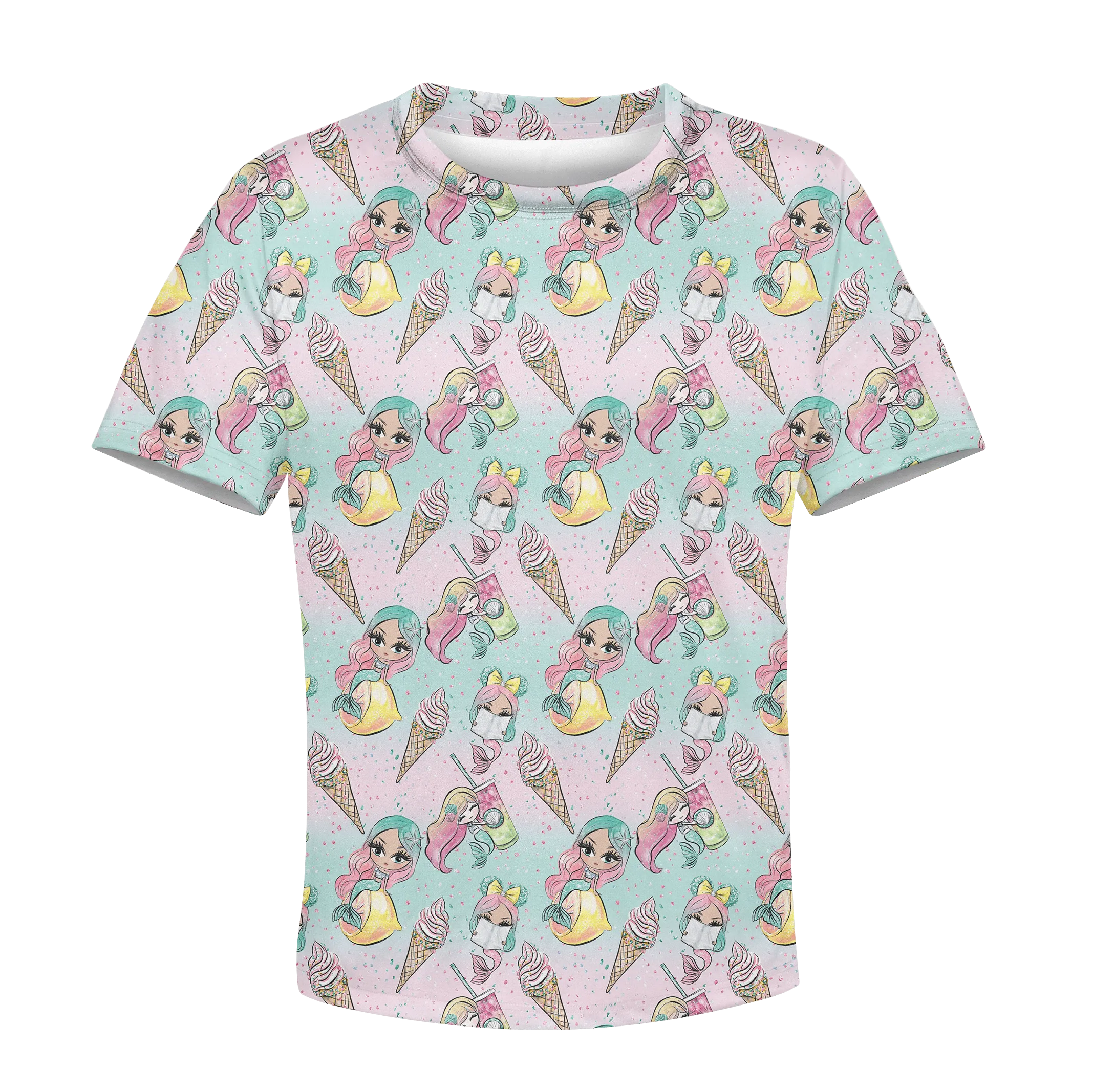 Mermaid with ice scream Kid Custom Cosplay Hoodies Apparel