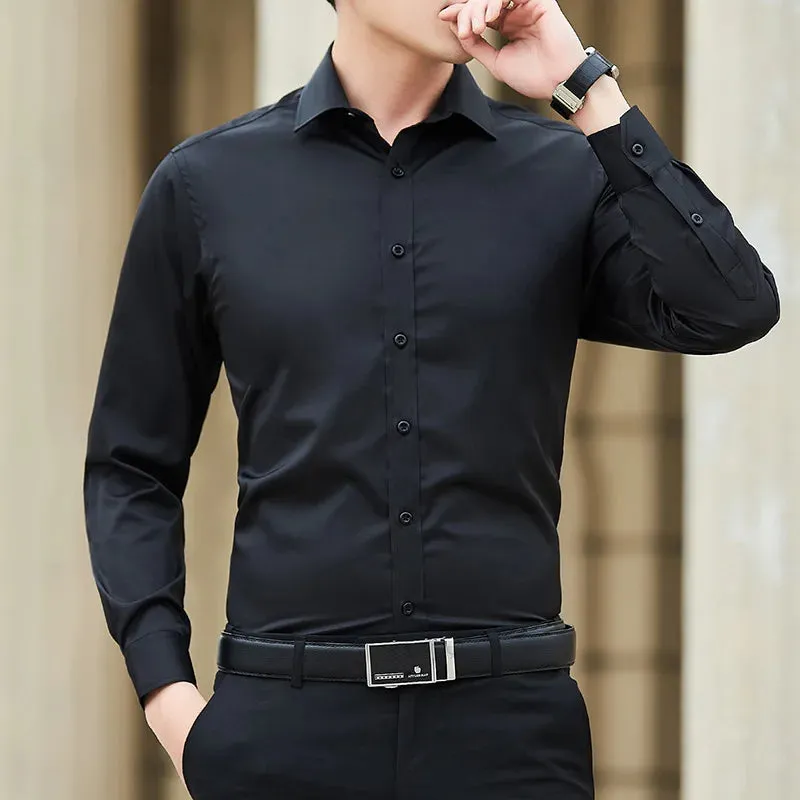 ModeLux Plus Größe Business-Shirt - Klassisches Weißes Langarmhemd