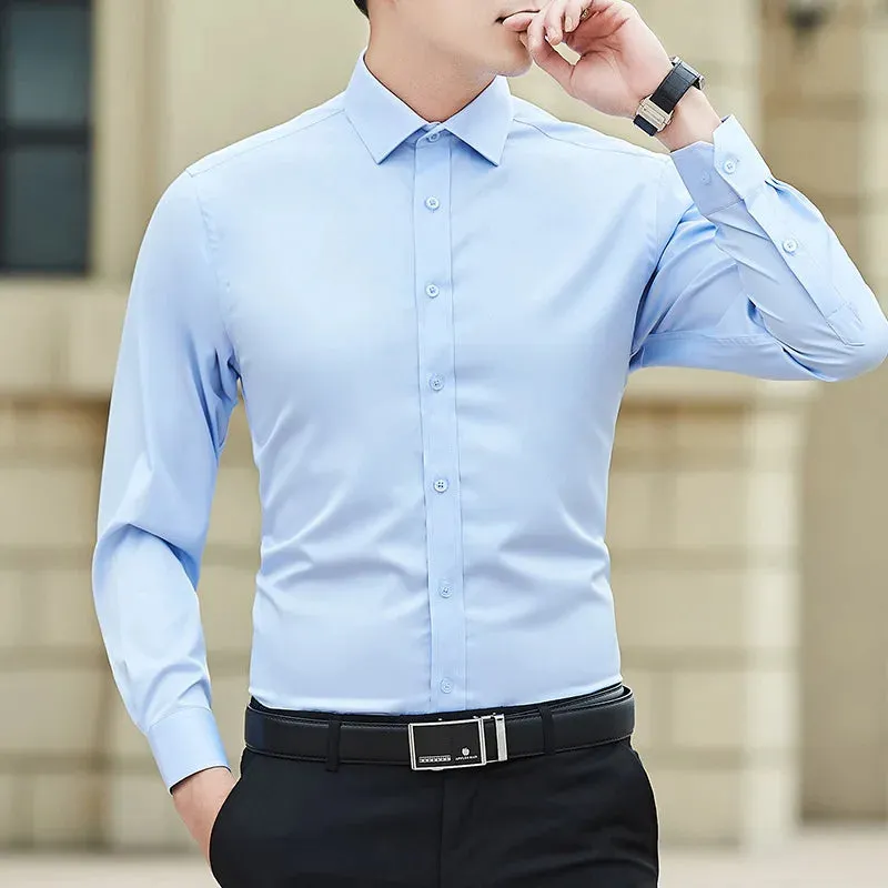 ModeLux Plus Größe Business-Shirt - Klassisches Weißes Langarmhemd