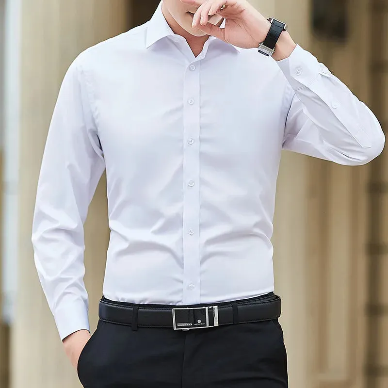 ModeLux Plus Größe Business-Shirt - Klassisches Weißes Langarmhemd