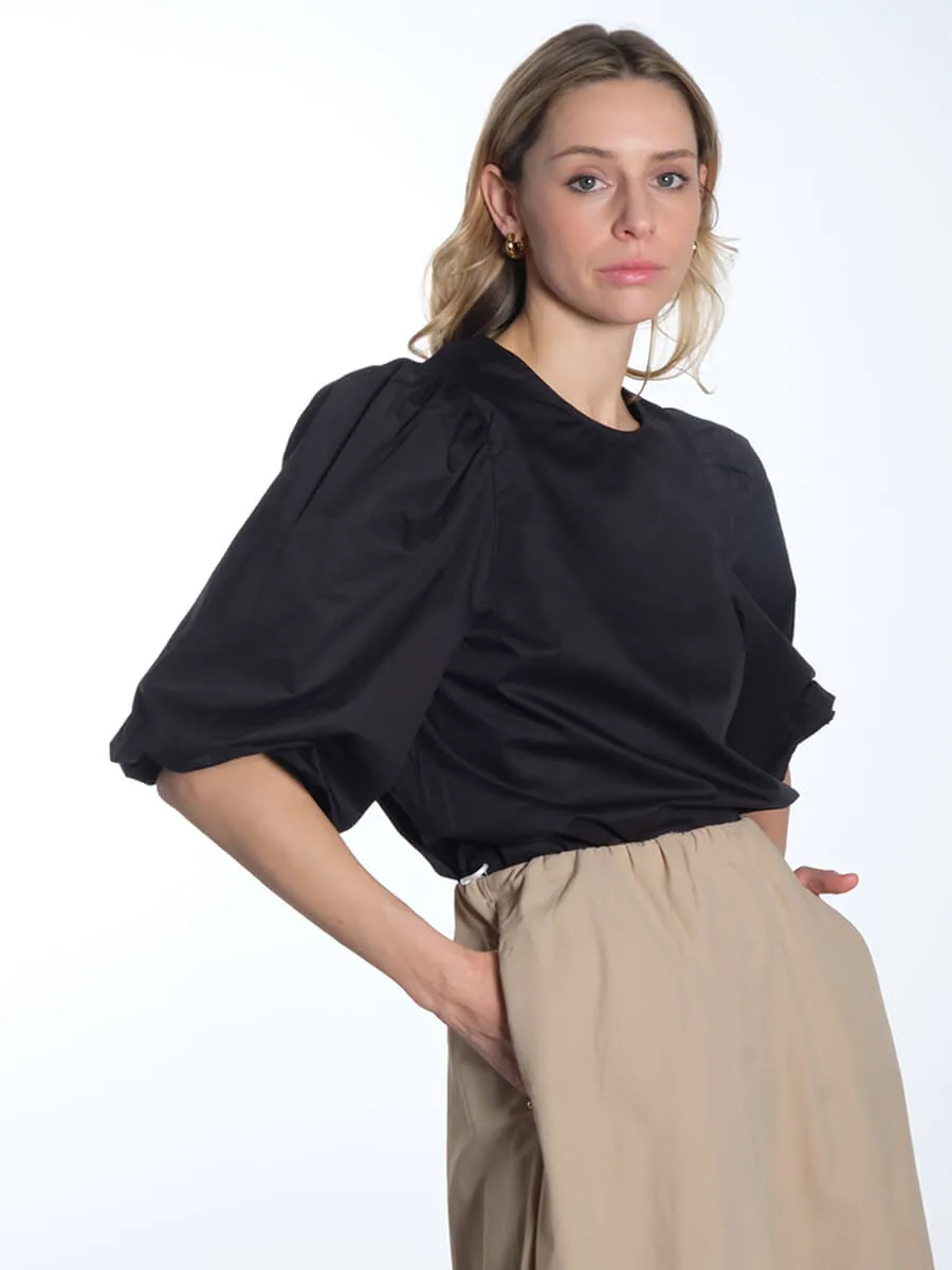 MSJoa Short Sleeve Blouse - Black