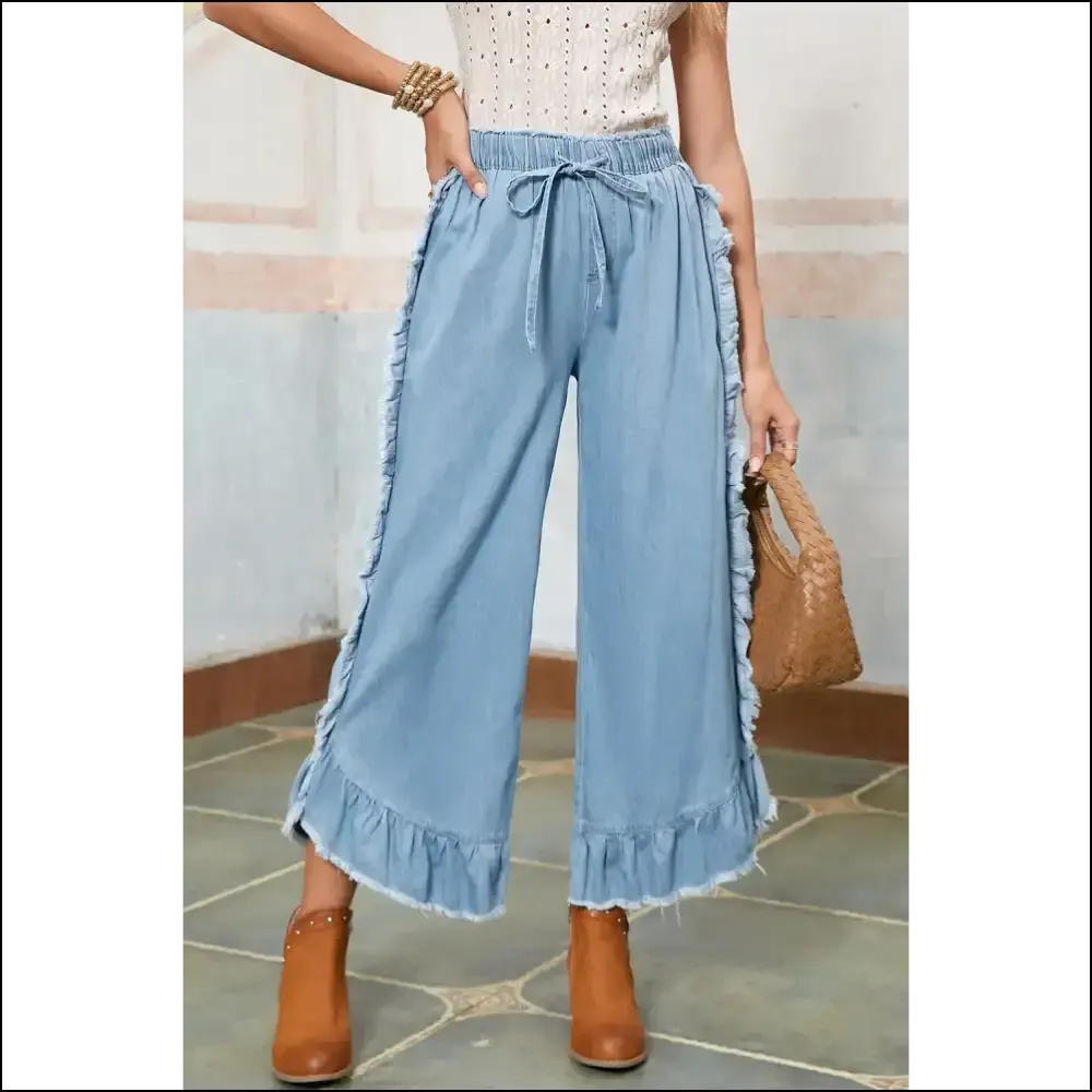 Myosotis Light Wash Ruffle Jeans: Leg Day? Nah, Fab Day! 👖✨