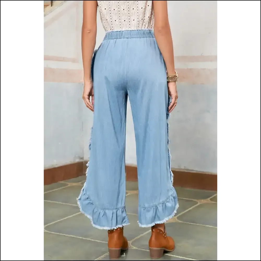 Myosotis Light Wash Ruffle Jeans: Leg Day? Nah, Fab Day! 👖✨