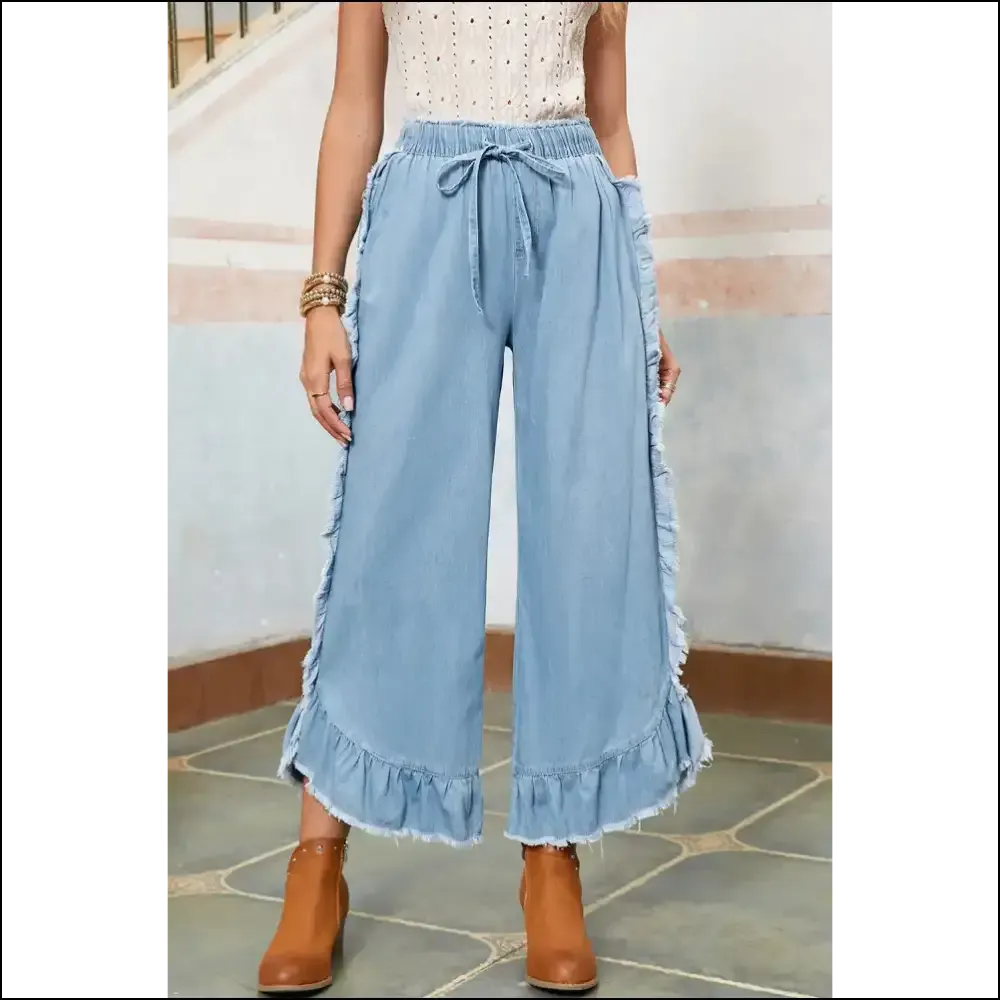 Myosotis Light Wash Ruffle Jeans: Leg Day? Nah, Fab Day! 👖✨
