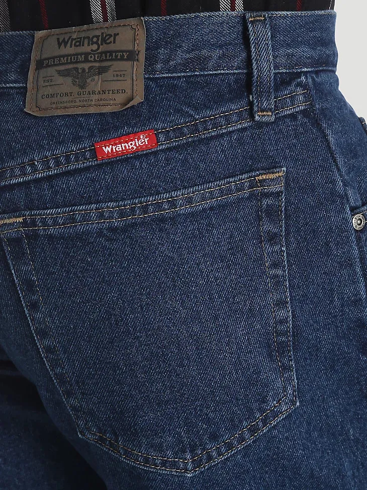 New with tags! WRANGLER® FIVE STAR PREMIUM DENIM RELAXED FIT JEAN IN BLUE RINSE! SZ 34W X 32L