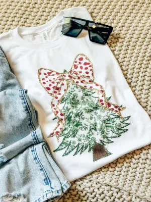 Oh Christmas Tree Tee- Red Bow