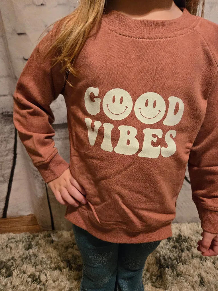 Organic Toddler Good Vibes Pullover Sweatshirt
