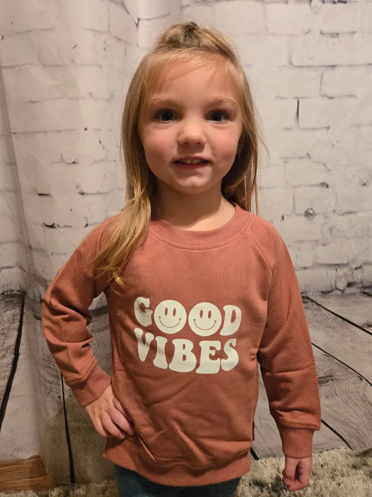 Organic Toddler Good Vibes Pullover Sweatshirt