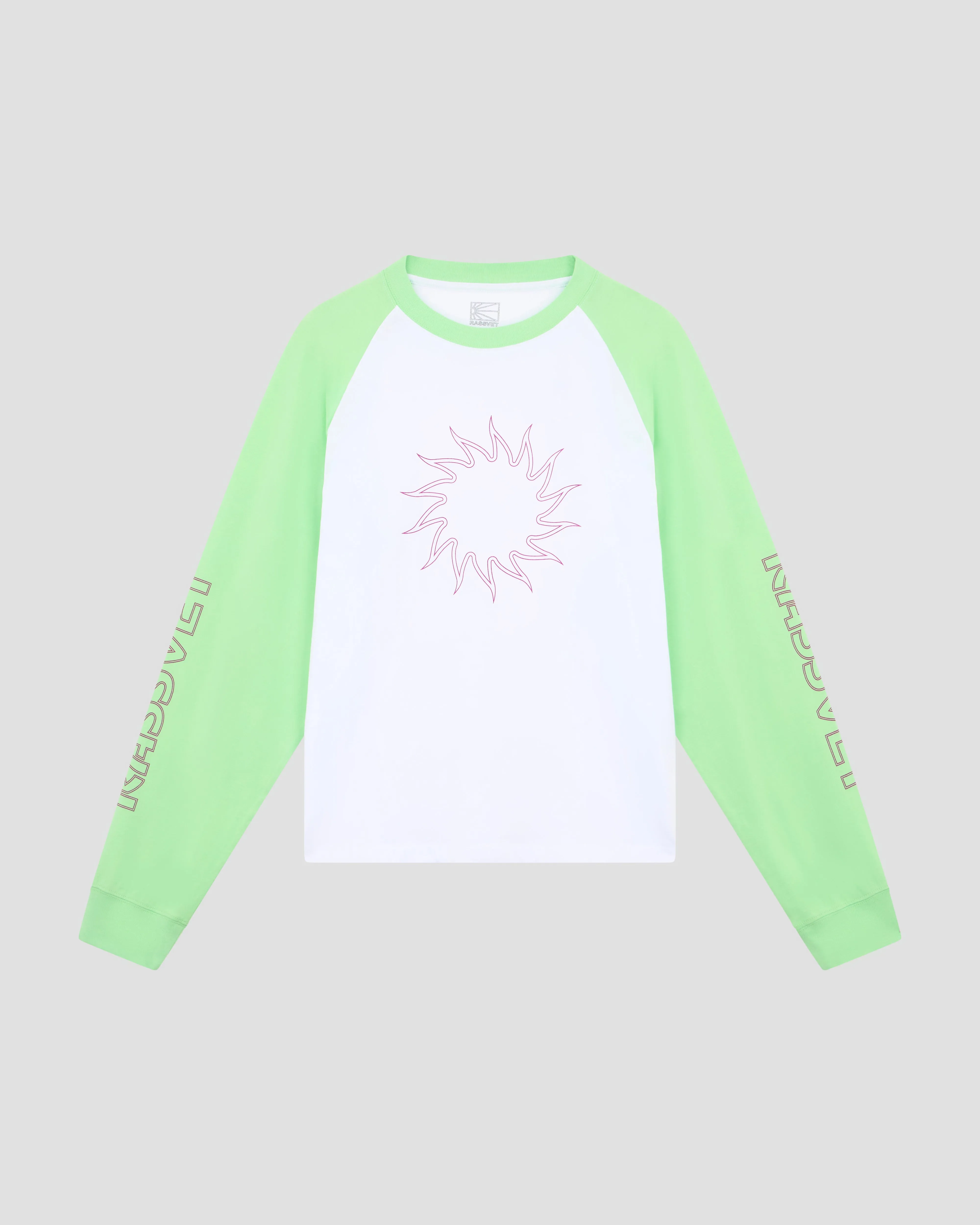 PACC16T008~WAVE LS TEE - WHITE / LIME GREEN
