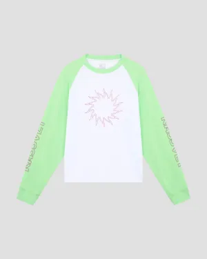 PACC16T008~WAVE LS TEE - WHITE / LIME GREEN