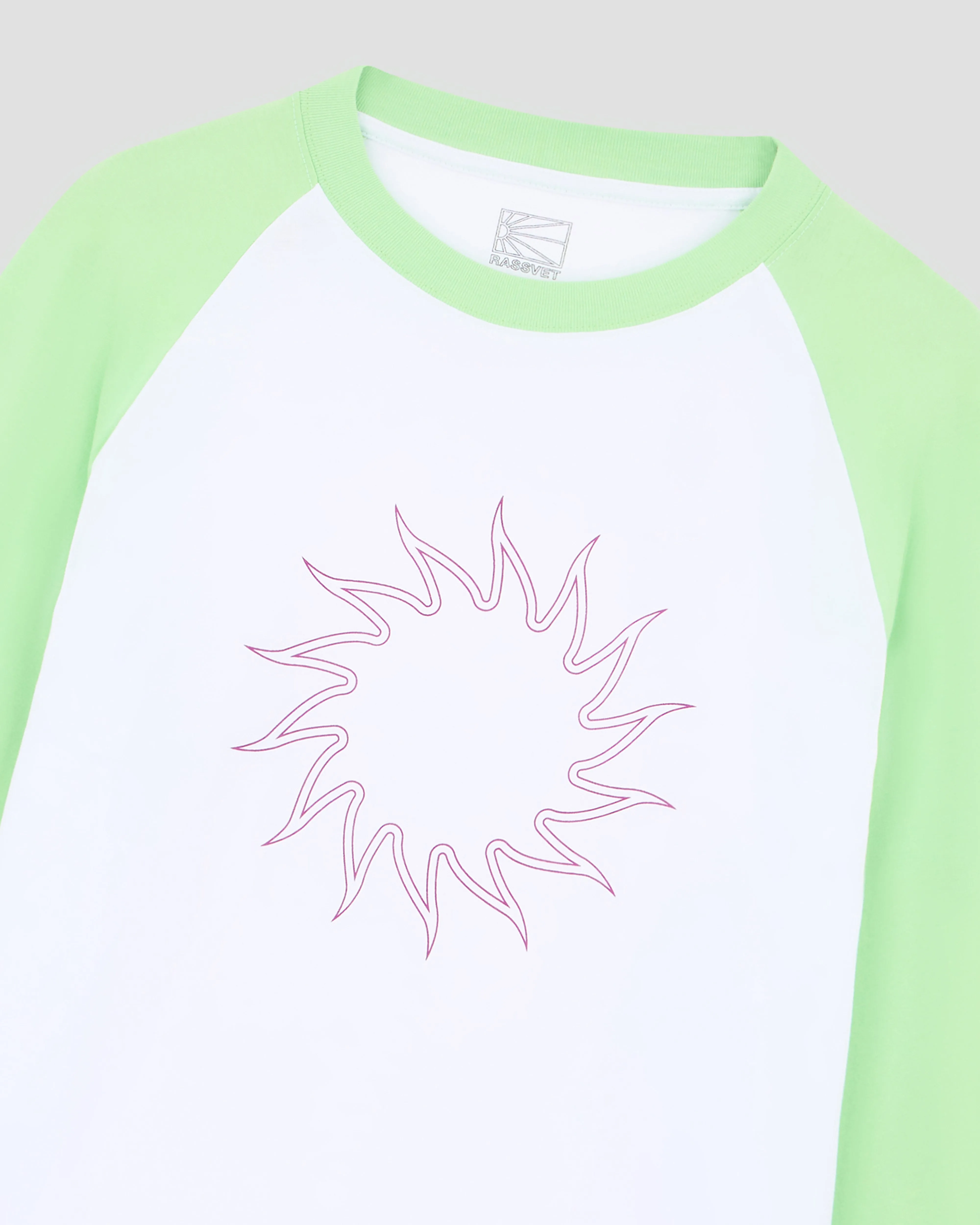 PACC16T008~WAVE LS TEE - WHITE / LIME GREEN