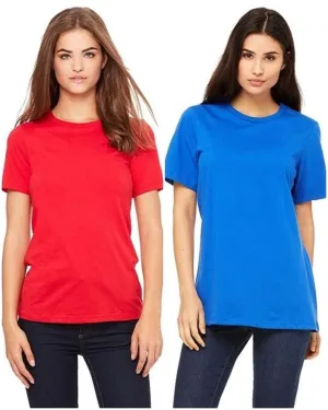 Pack of 2 - Red and Royal Blue Cotton T-shirts For Women