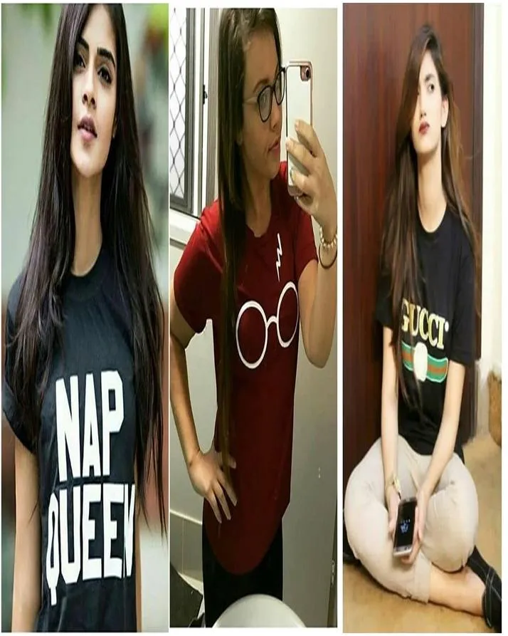 Pack Of 3 - Black Cotton Printed TShirt For Women