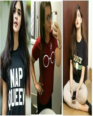 Pack Of 3 - Black Cotton Printed TShirt For Women
