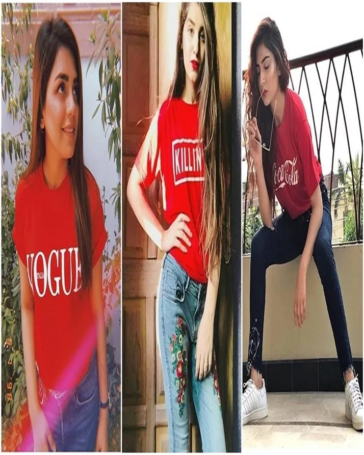 Pack Of 3 - Red Cotton Printed T-Shirt For Women